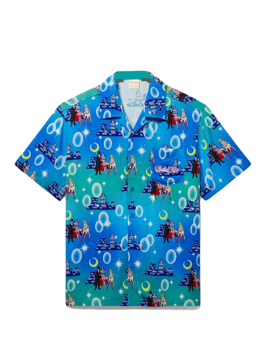 Sailor Moon Hawaii Shirt Guardian Sailor Moon Nighttime Hawaiian Shirt Blue Unisex