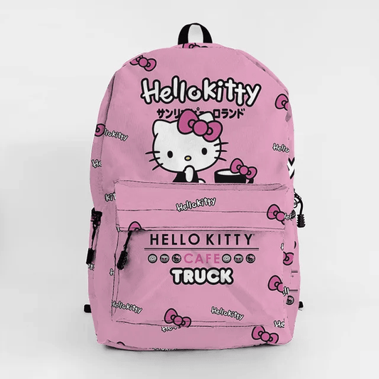 Hello Kitty Backpack Hello Kitty Cafe Truck Ribbon Pattern Backpacks Pink