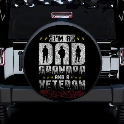 Veteran Spare Tire Cover I Am A Dad Grandpa And A Veteran Tire Covers Black Gray