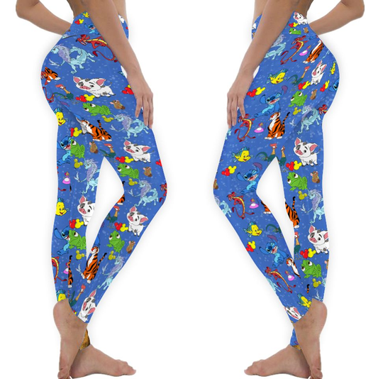 DN Leggings DN Sidekicks Animal Pattern High Waisted Legging Blue For Women