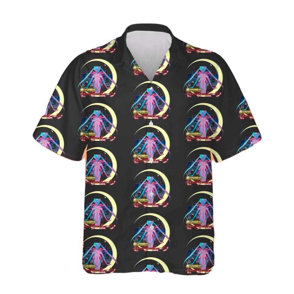 Sailor Moon Hawaii Shirt Moon Prism Power Pattern Hawaiian Shirt Black Unisex