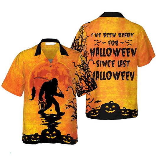 Bigfoot Hawaii Shirt Bigfoot Has Been Ready For Halloween Hawaiian Shirt Orange Unisex