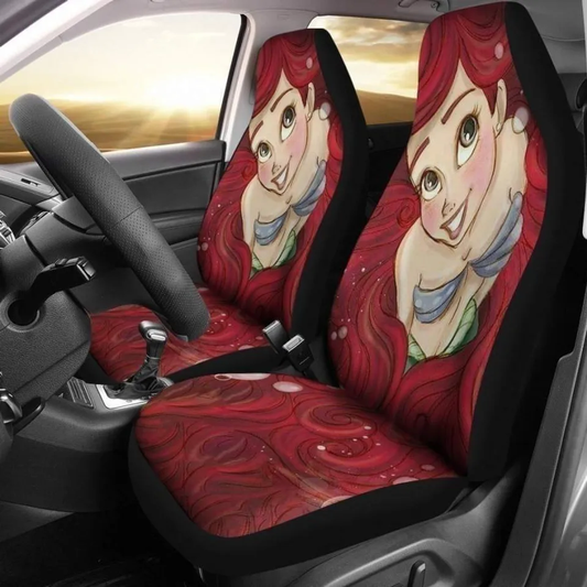 Little Mermaid Car Seat Covers DN The Beautiful Princess Ariel Seat Covers Red