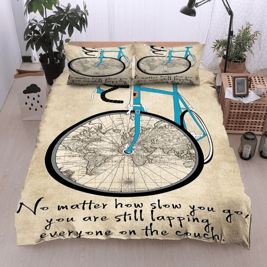 Bicycle Bedding Set No Matter How Slow You Go Duvet Covers Brown Unique Gift