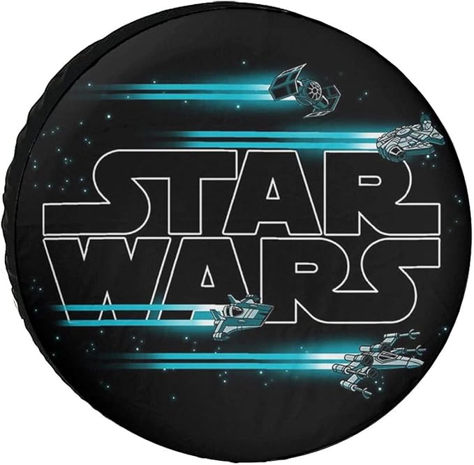 SW Spare Tire Cover SW Warship In Space Graphic Tire Covers Black