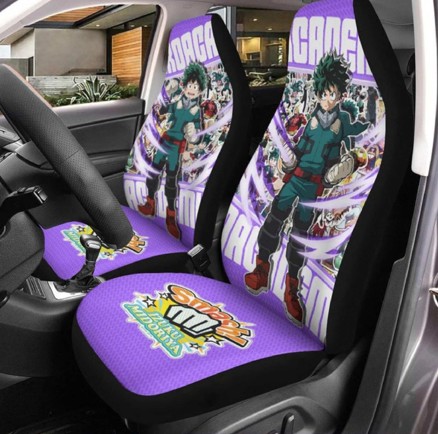 My Hero Academia Car Seat Covers The Hero Izuku Midoriya Graphic Seat Covers Purple