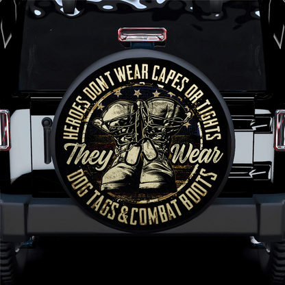 Veteran Spare Tire Cover They Wear Dog Tags And Combat Boots Tire Covers Black Brown