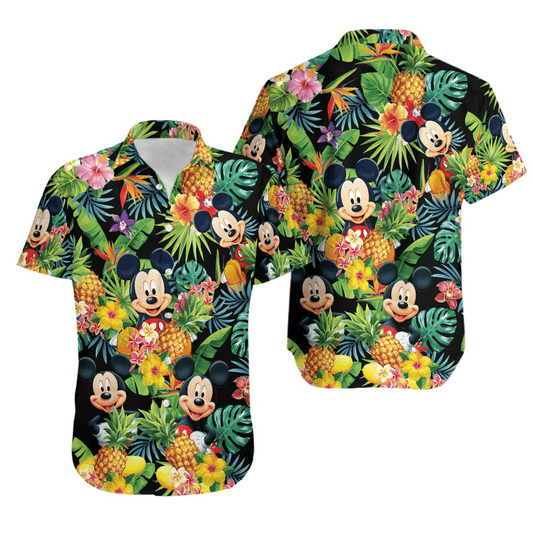 MM Hawaii Shirt DN MM Pineapples Tropical Leaves Pattern Hawaiian Shirt Colorful Unisex