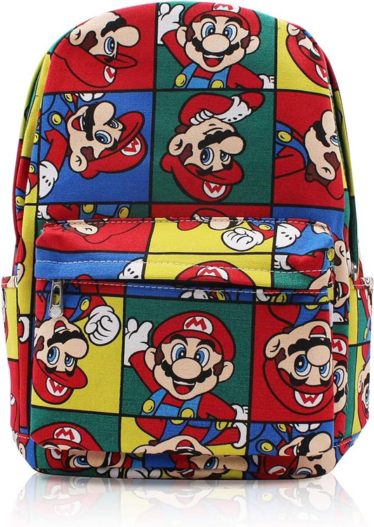 Mario Backpack Super Mario Emotions Pattern Backpacks Colorful