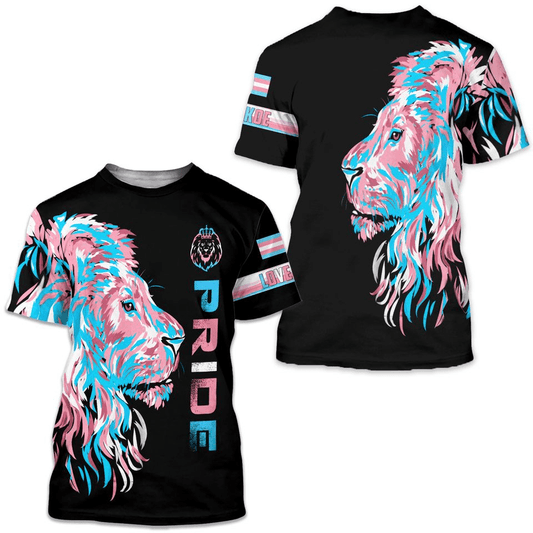 LGBT T-shirt LGBT Lion Pride Transgender T-shirt Pink Blue Unisex