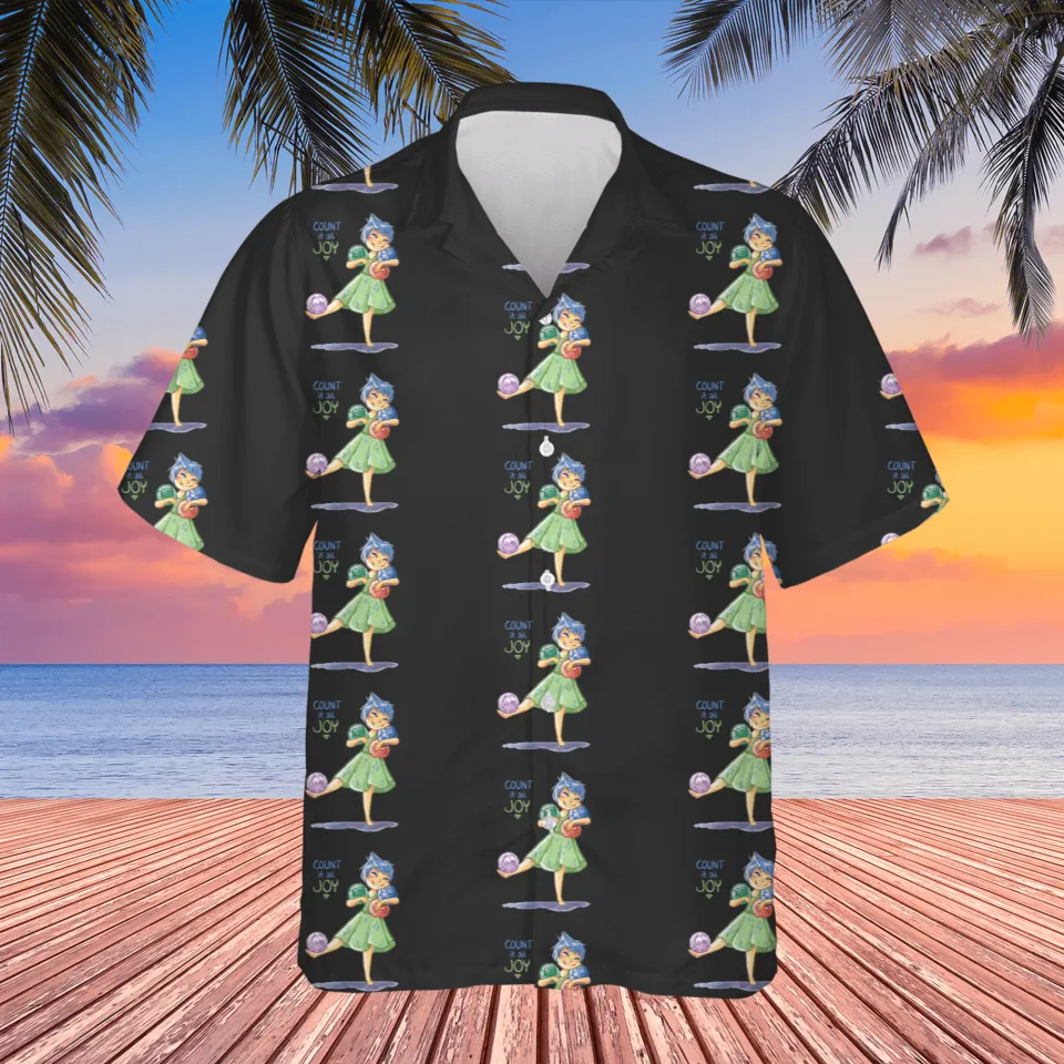 Inside Out Hawaii Shirt DN Inside Out Count It All Joy Pattern Aloha Shirt Black Unisex