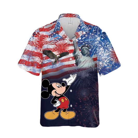 MM Hawaii Shirt DN MM And American Flag Statue Of Liberty Hawaiian Shirt Colorful Unisex