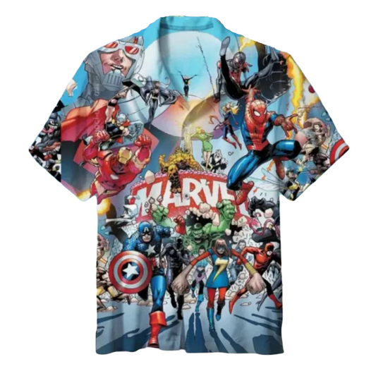 MV Hawaii Shirt All Of MV Superheroes Pattern Hawaiian Shirt Colorful Unisex