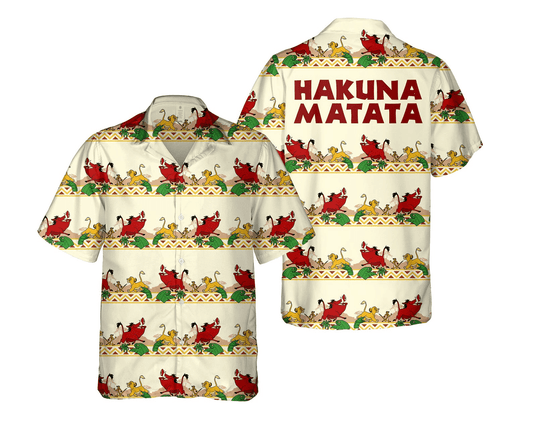 LK Hawaii Shirt DN Simba Timon And Pumbaa Hakuna Matata Hawaiian Shirt Colorful Unisex