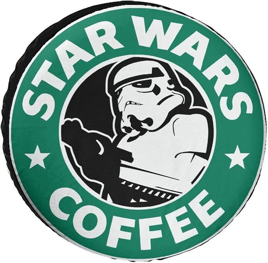 SW Spare Tire Cover SW Coffee Stormtrooper Graphic Tire Covers Green