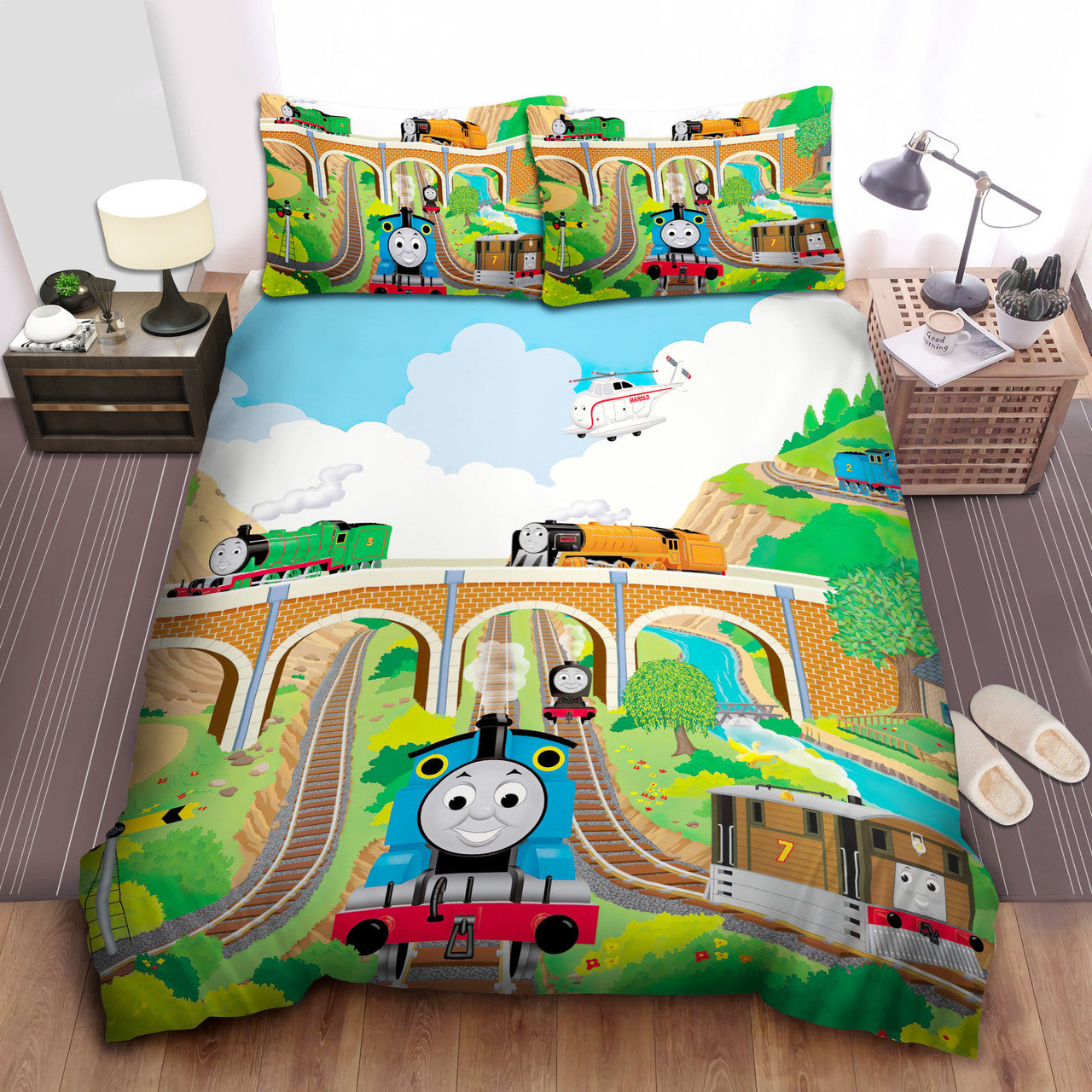 Thomas Train Bedding Set Thomas Train On The Rail Duvet Covers Colorful Unique Gift