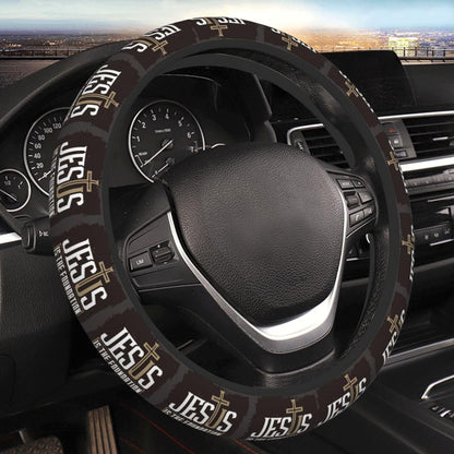 Jesus Steering Wheel Cover Jesus Is The Foundation Of My Life Driving Wheel Cover Black White