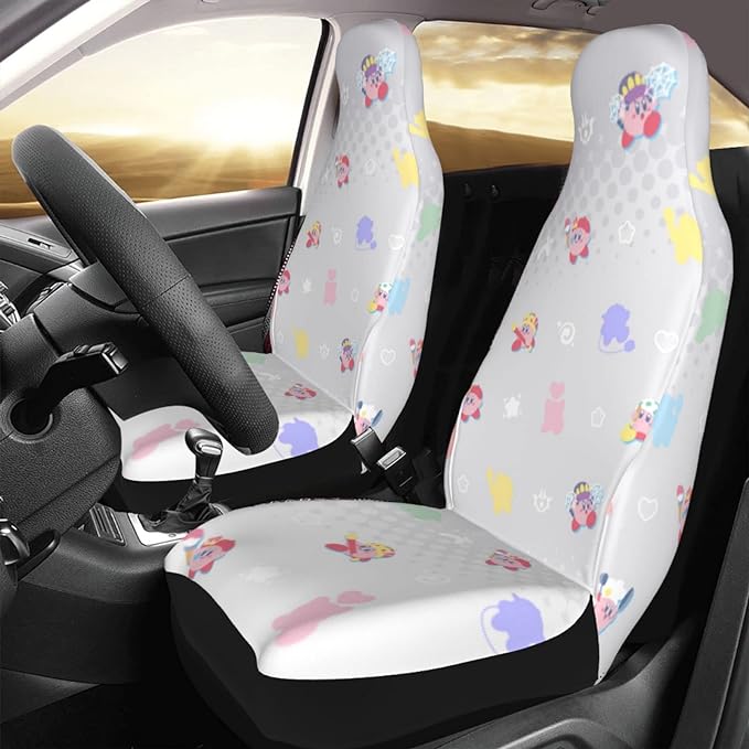 Kirby Car Seat Covers Kirby All Versions Pattern Seat Covers Gray