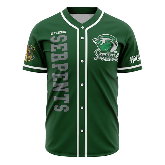 HP Jersey HP Hogwarts Symbol Slytherin Serpents House Crest Snape Green Jersey Shirt HP Baseball Jersey