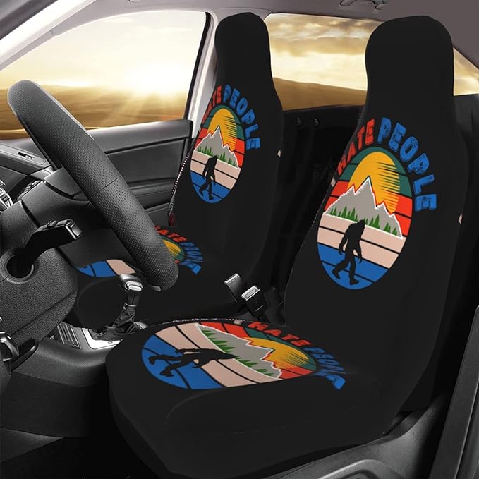 Bigfoot Car Seat Covers I Hate People Sasquatch Bigfoot Seat Covers Black Blue