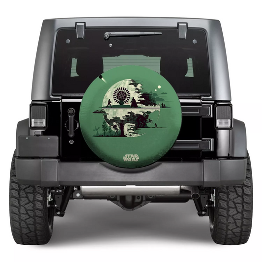 SW Spare Tire Cover SW Death Star Character Silhouette Tire Covers Green