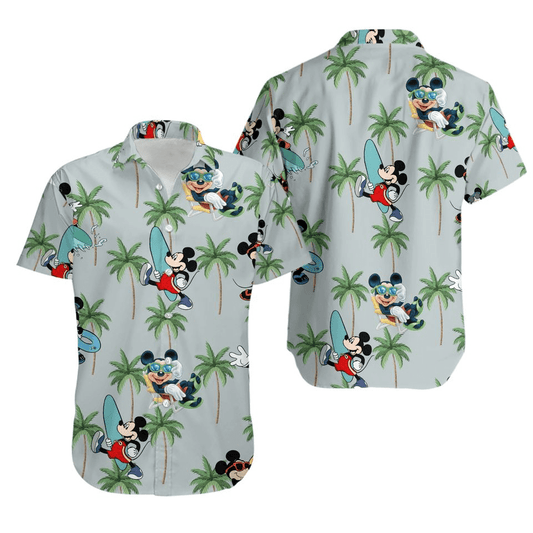 MM Hawaii Shirt DN MM With Surfboard Sunglasses Pattern Hawaiian Shirt Gray Unisex