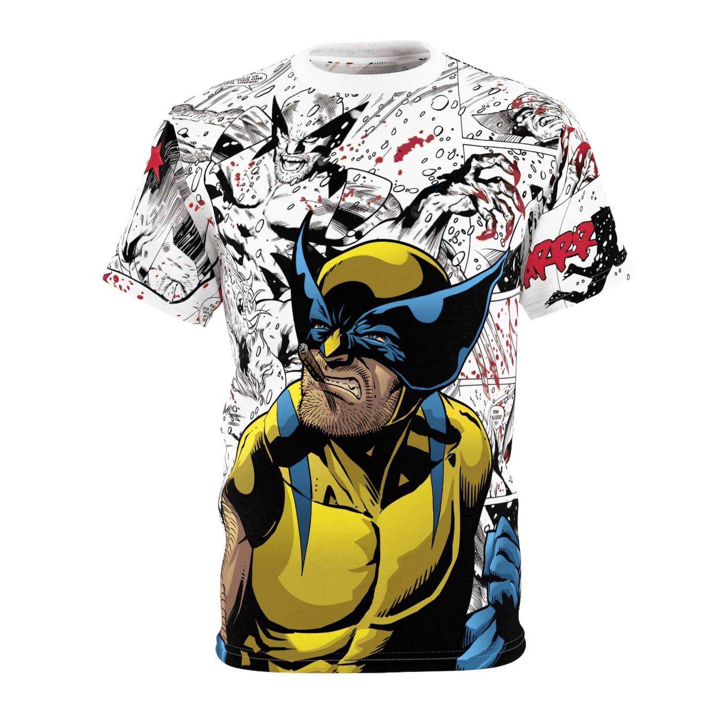 Wolverine T-shirt MV Vintage Wolverine Comic Pattern T-shirt White Unisex