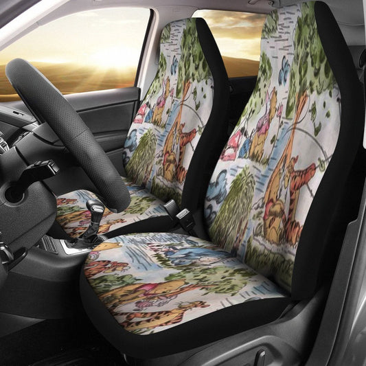 WTP Car Seat Covers DN Vintage Pooh And Friends Seat Covers Colorful