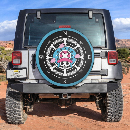 One Piece Spare Tire Cover One Piece Tony Tony Chopper Compass Graphic Tire Covers Black Blue