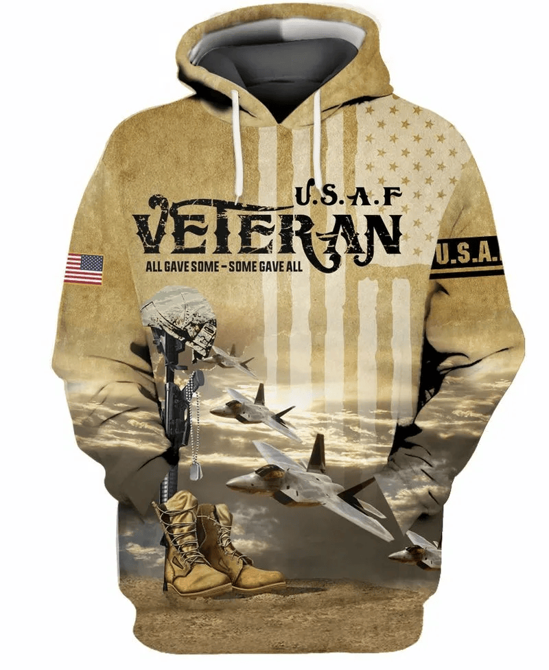 Veteran Hoodie USAF Veteran All Gave Some Hoodie Brown Unisex