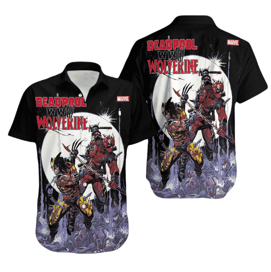 DP Hawaii Shirt MV DP And Wolverine World War III Hawaiian Shirt Black Unisex