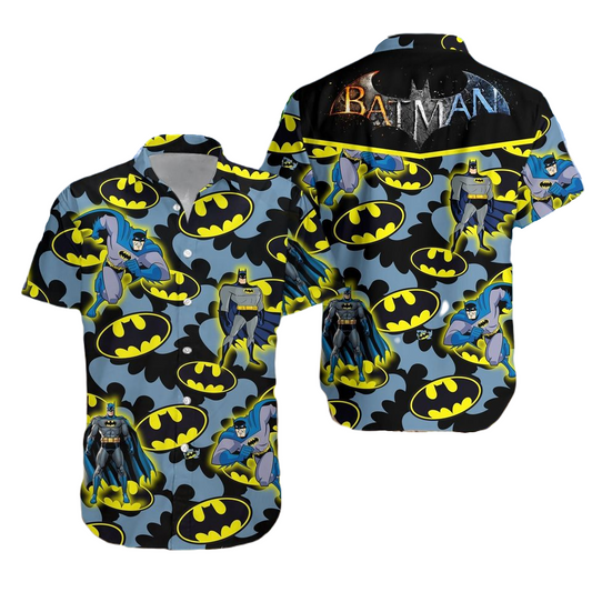 Batman Hawaii Shirt DC All Batman Versions And Symbol Pattern Hawaiian Shirt Black Blue Unisex