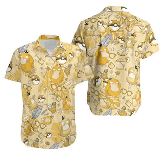 PKM Hawaii Shirt PKM Psyduck Summer Items Hawaiian Shirt Yellow Unisex