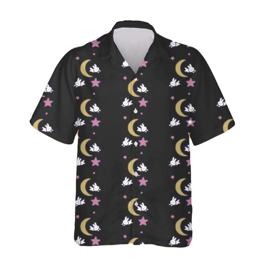 Sailor Moon Hawaii Shirt Sailor Moon Usagi Stars Bunny Hawaiian Shirt Black Unisex