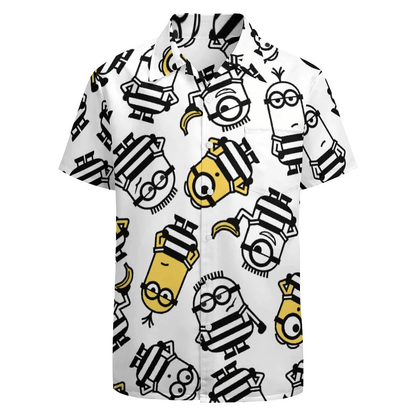 Minions Hawaii Shirt Minions Characters In Jail Clothes Hawaiian Shirt White Unisex