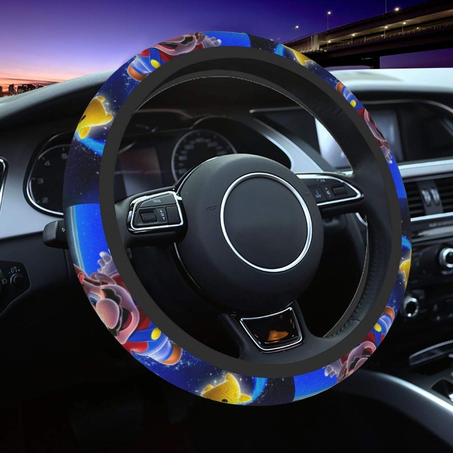 Mario Steering Wheel Cover Super Mario Flying With The Star Driving Wheel Cover Colorful