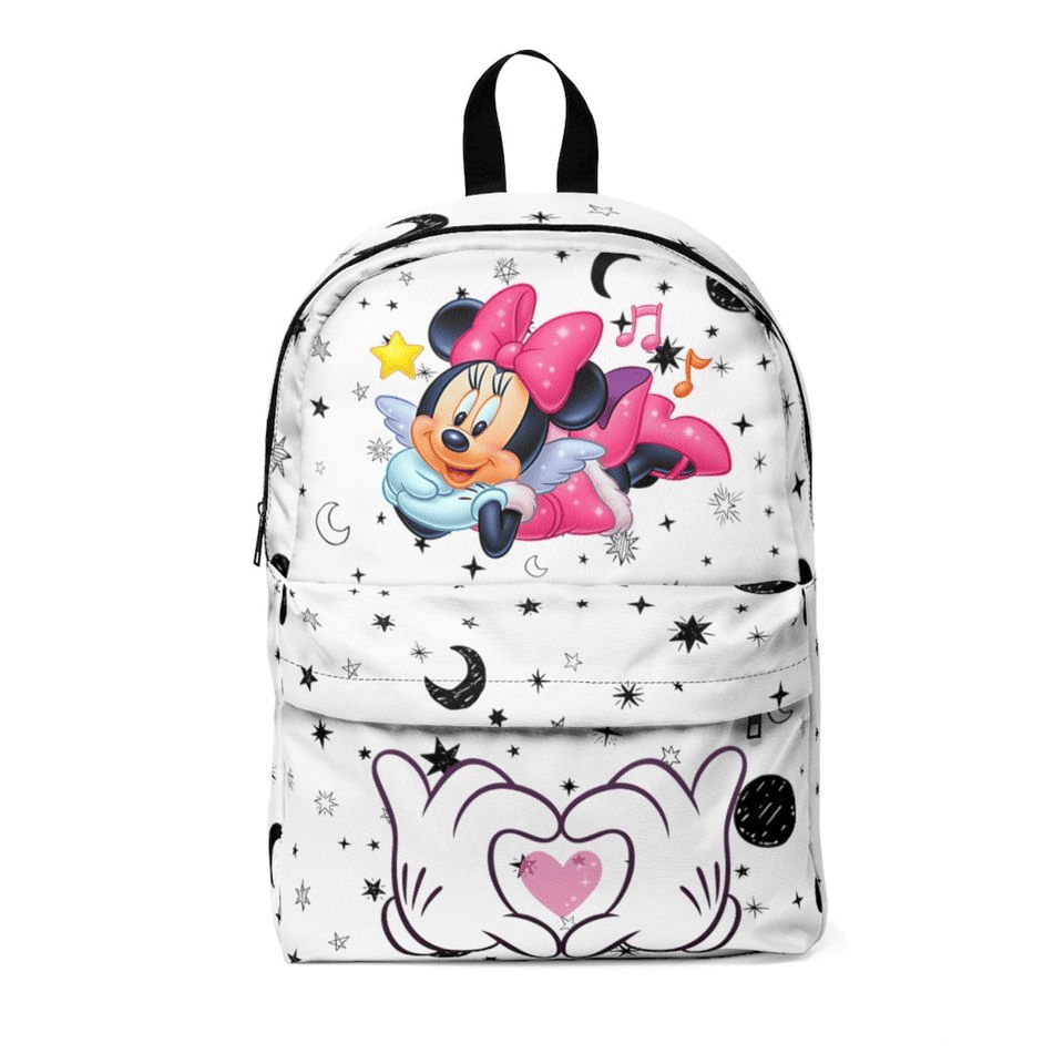 Minnie Backpack DN Minnie Angel Wings Star Moon Pattern Backpacks White