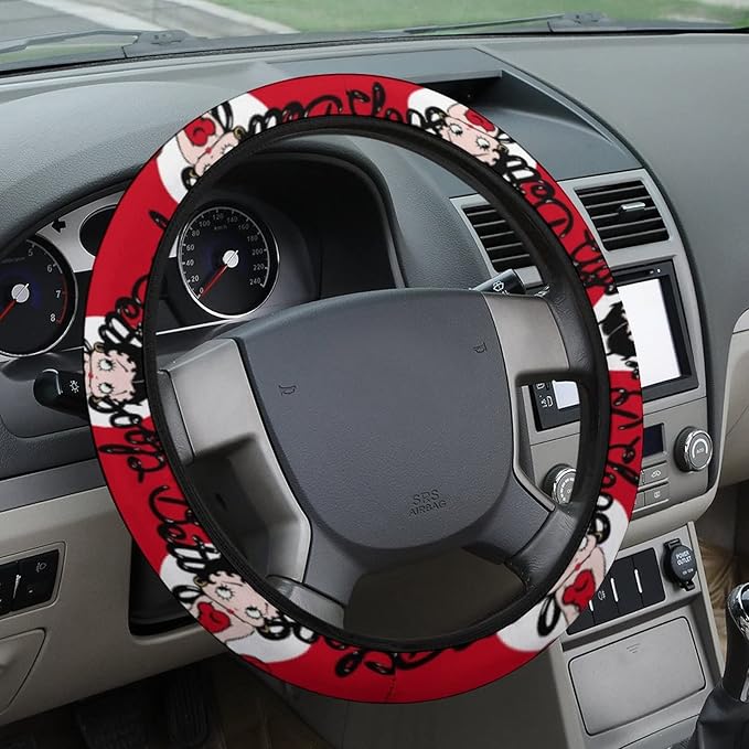 Betty Boop Steering Wheel Cover Betty Boop Character Graphic Driving Wheel Cover Red