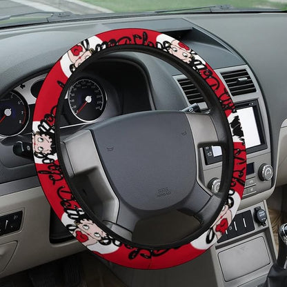 Betty Boop Steering Wheel Cover Betty Boop Character Graphic Driving Wheel Cover Red