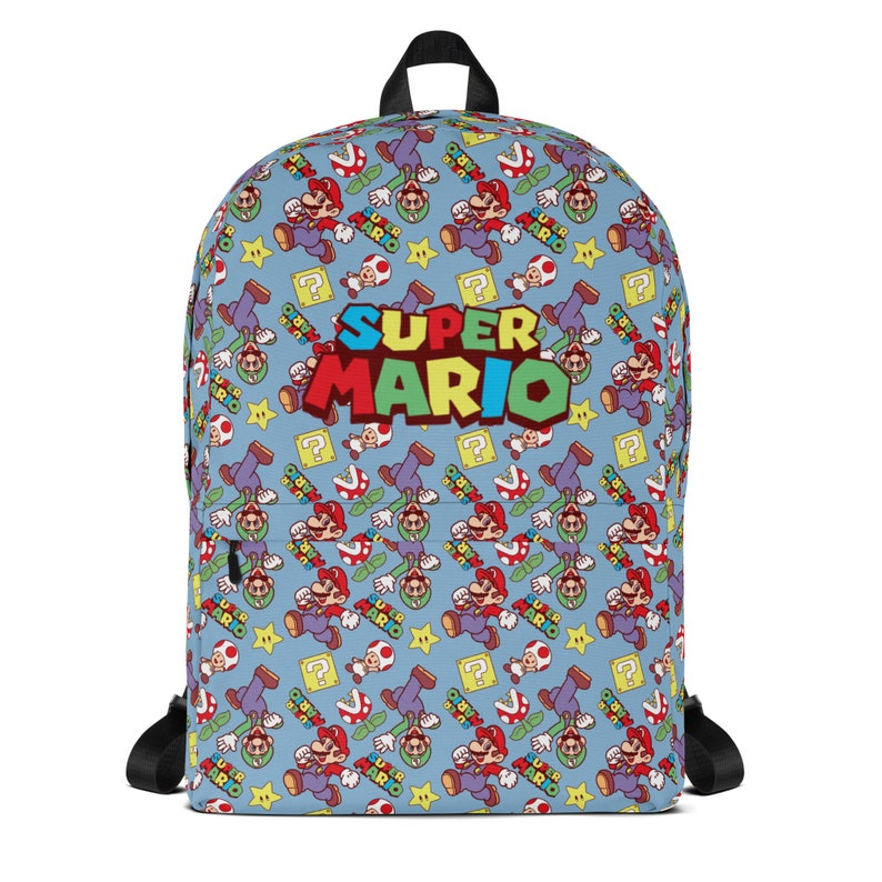 Mario Backpack Super Mario Luigi Mushroom Pattern Backpacks Colorful