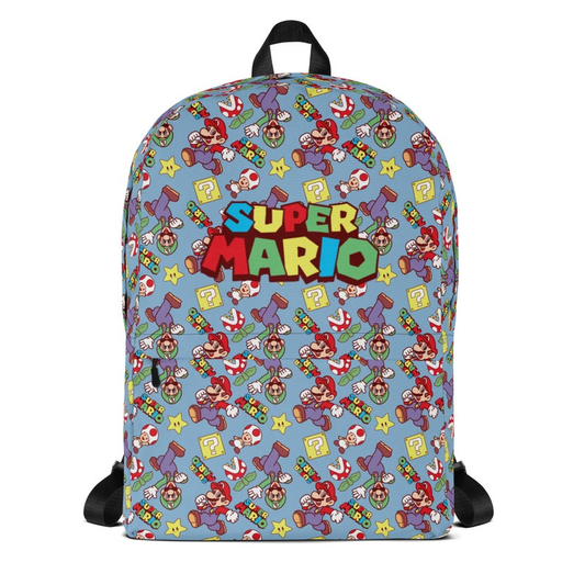 Mario Backpack Super Mario Luigi Mushroom Pattern Backpacks Colorful