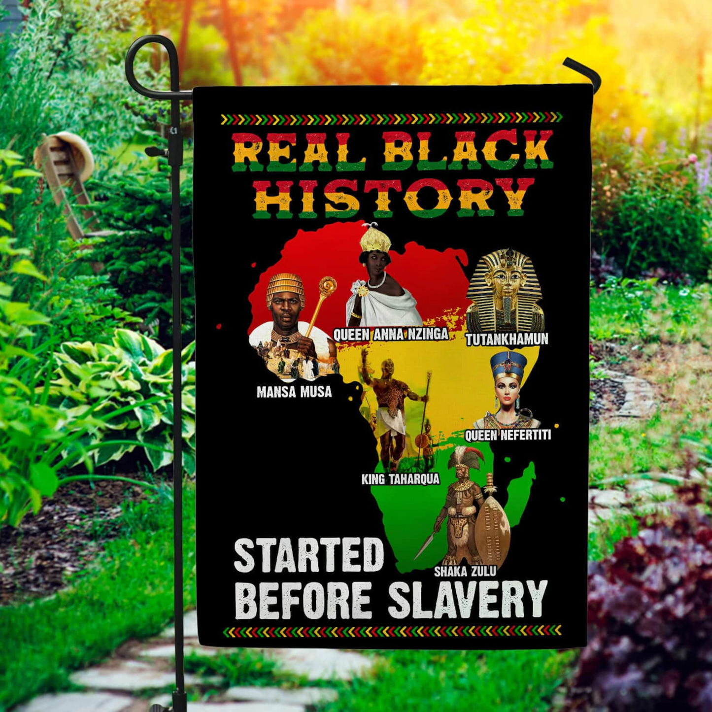 Africa American Flags Real Black History Start Before Slavery Flag Black Black History Month Flag