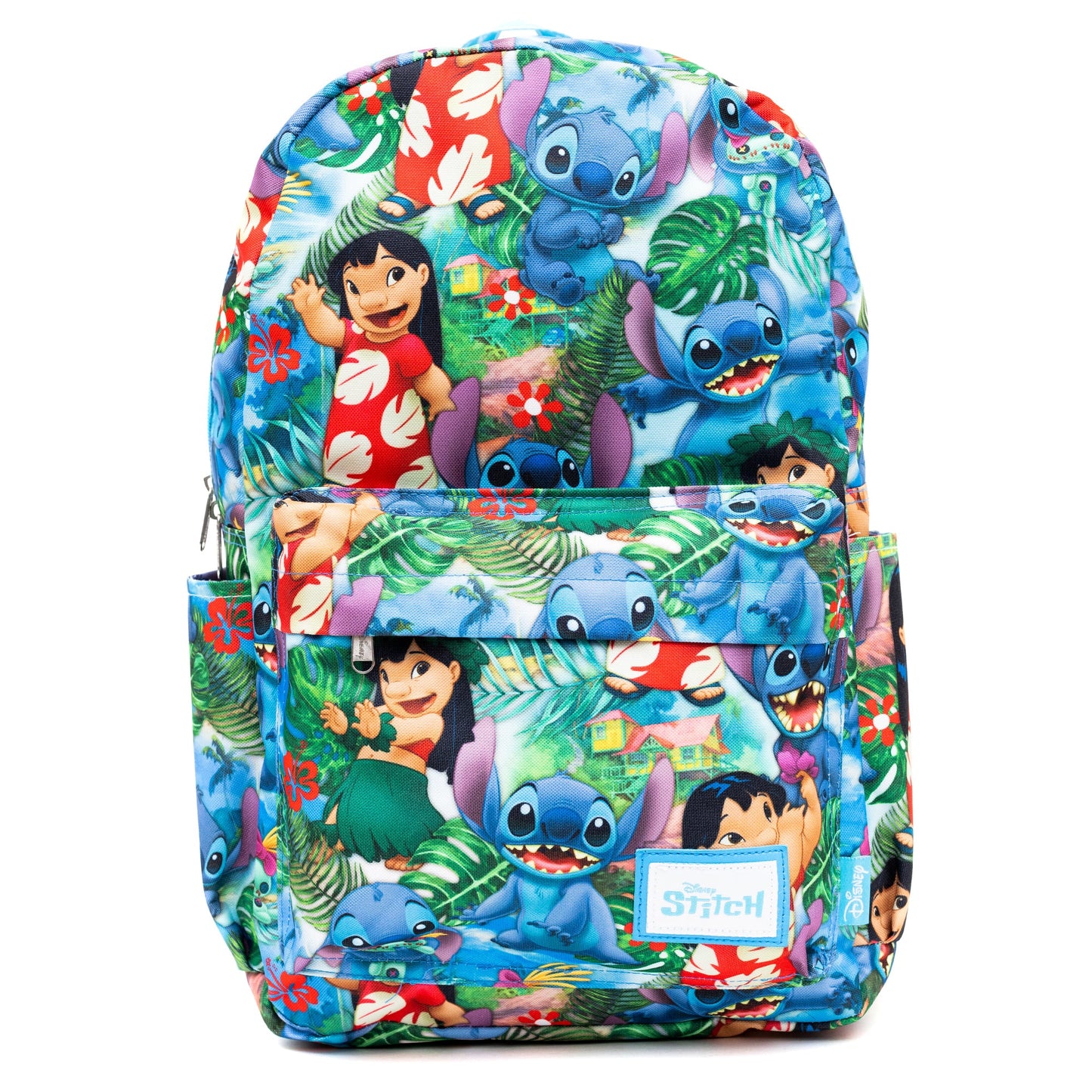 Stitch Backpack DN Lilo And Stitch In Jungle Pattern Backpacks Blue Green