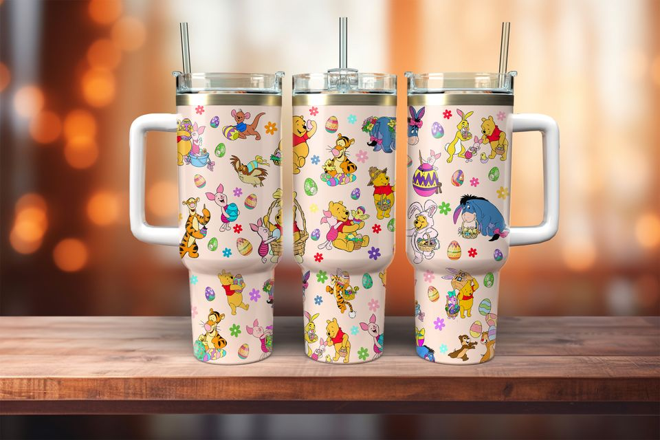 WTP 40 Oz Tumbler WTP And Friends On Easter Tumbler 40 Oz Colorful