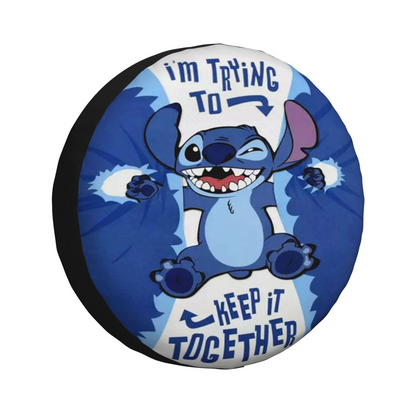 Stitch Spare Tire Cover DN Stitch I'm Trying To Keep It Together Tire Covers White Blue