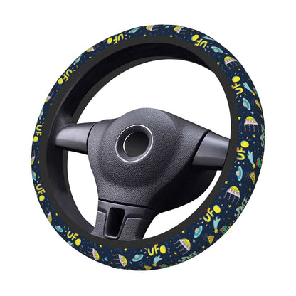 UFO Steering Wheel Cover Alien FloatingFlying UFO Driving Wheel Cover Colorful