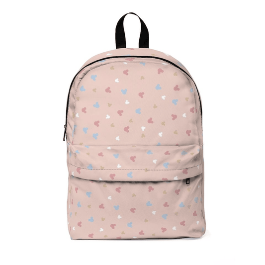 MM Backpack DN MM Character Heads Pattern Backpacks Pink