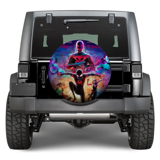 Spiderman Spare Tire Cover MV Spiderman Across the Spider-Verse Tire Covers Colorful