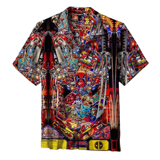 DP Hawaii Shirt MV DP Pinball Game Graphic Hawaiian Shirt Red Unisex