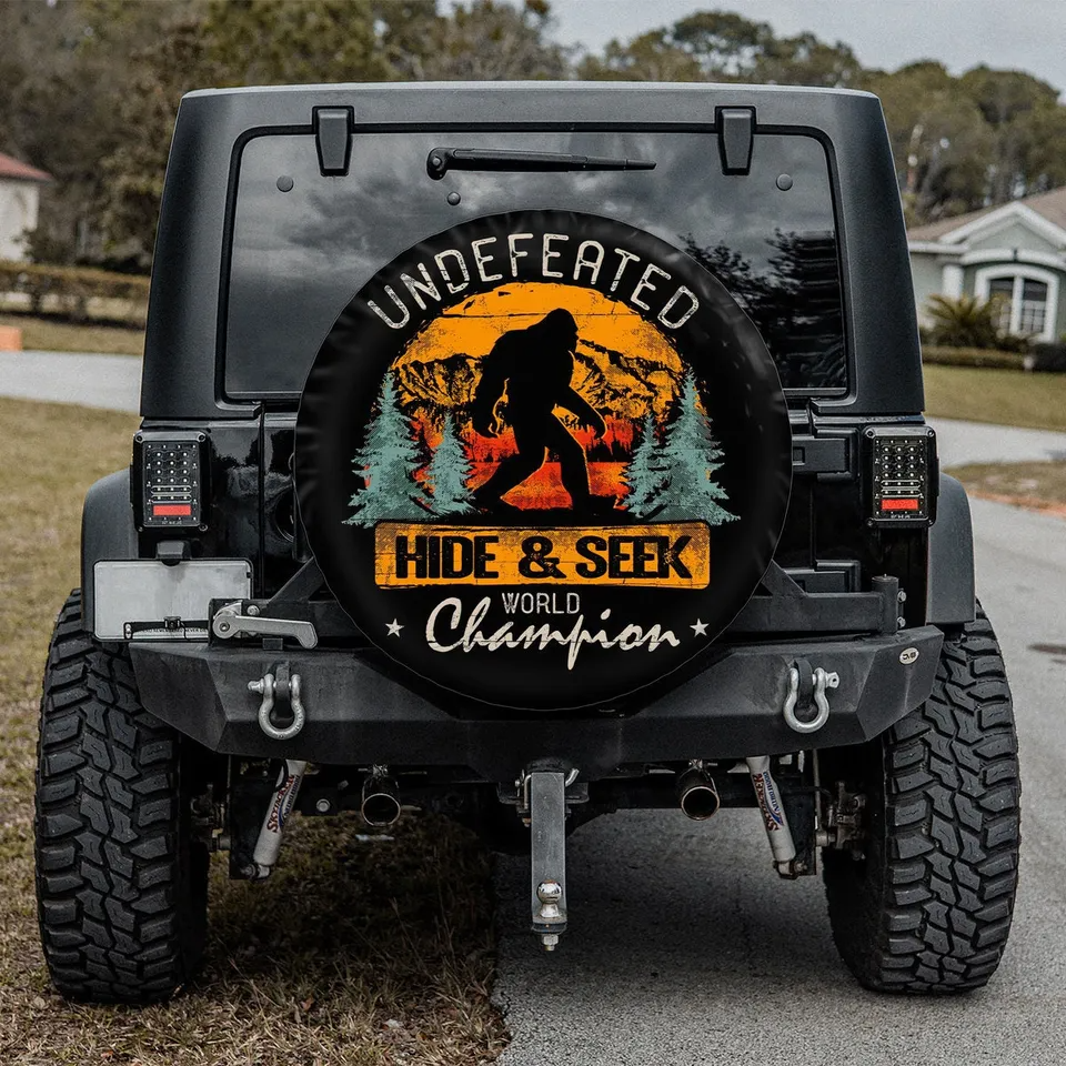 Bigfoot Spare Tire Cover Undefeated Hide And Seek Champion Tire Covers Black Orange